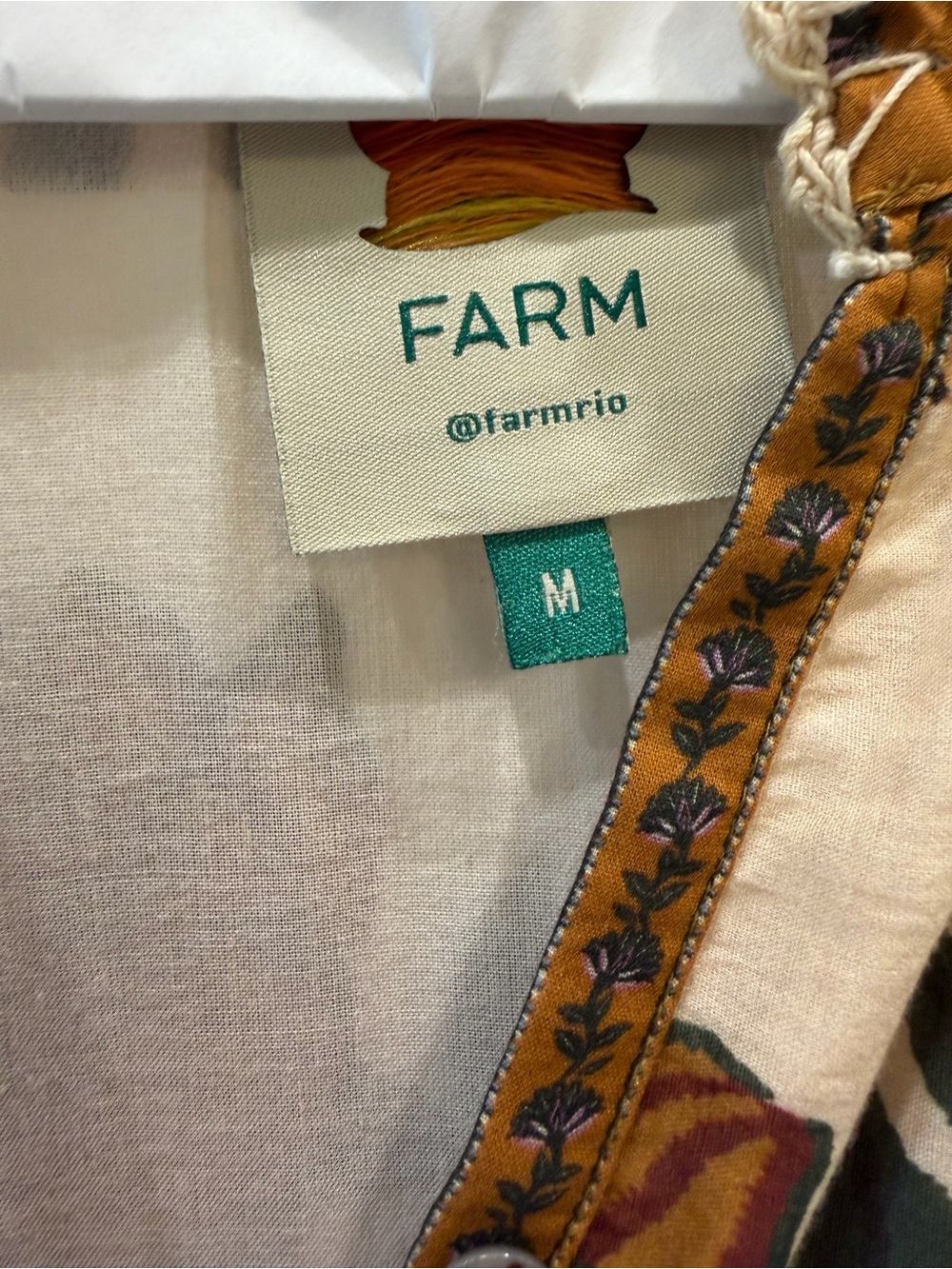 FARM Rio Mixed Floral Patchwork Tunic in Cream, Rust, Mustard & Purple - Picture 2 of 3